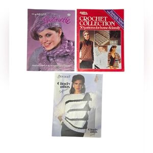 Vtg Knitting 3 Pattern Booklets Lot classic 1970s–1980s styles GrannyCore